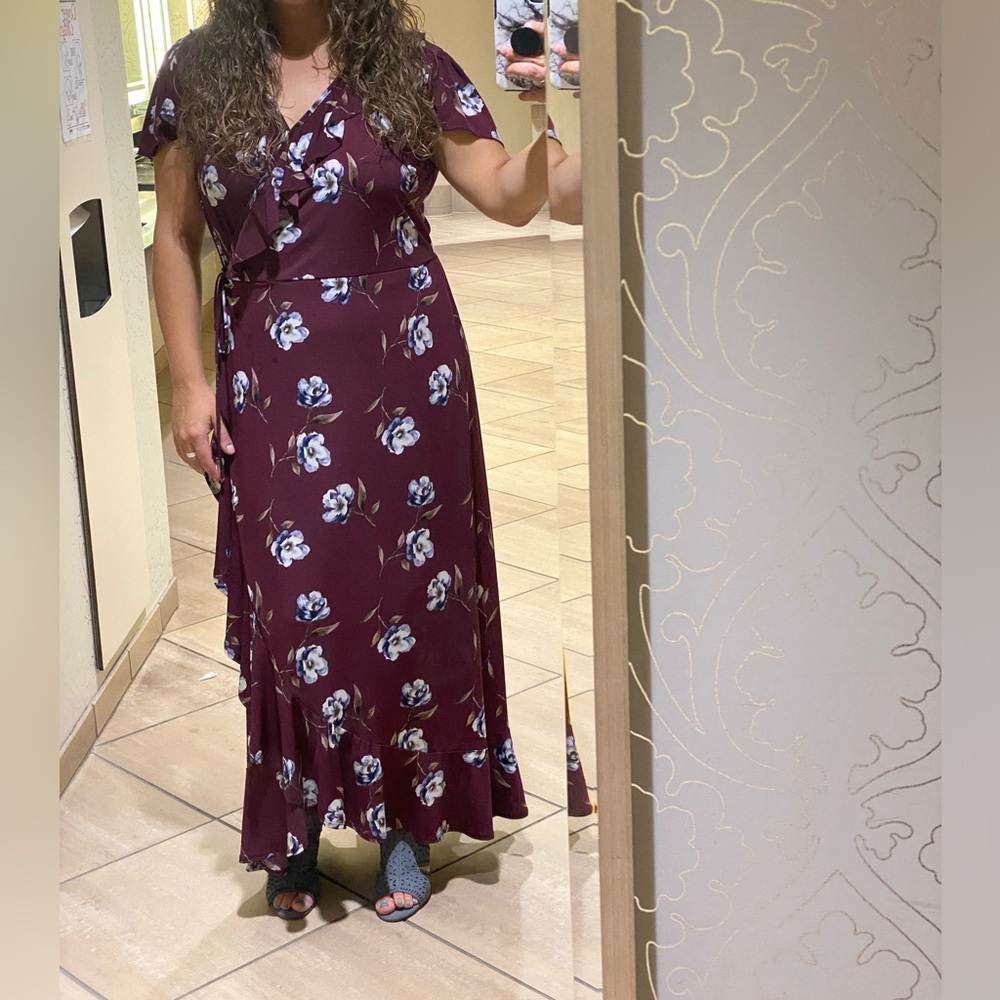 Floral wrap dress from Maurices.